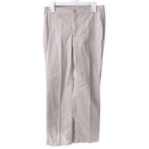 NYDJ Chino Pants Womens 8 Petite Pleated Front Tan Beige Career Stretch Straight